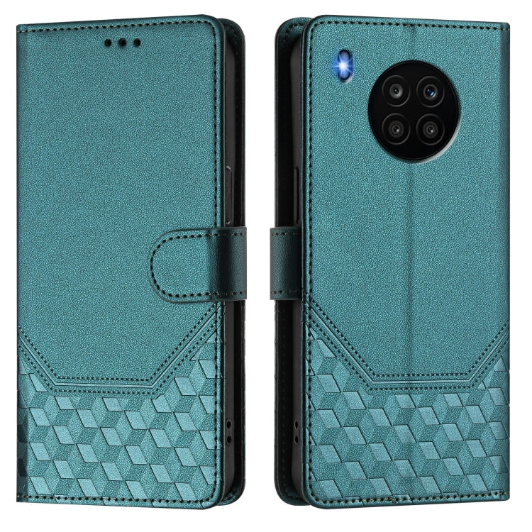 For Huawei nova 8i Honeycomb Embossing RFID Leather Phone Case