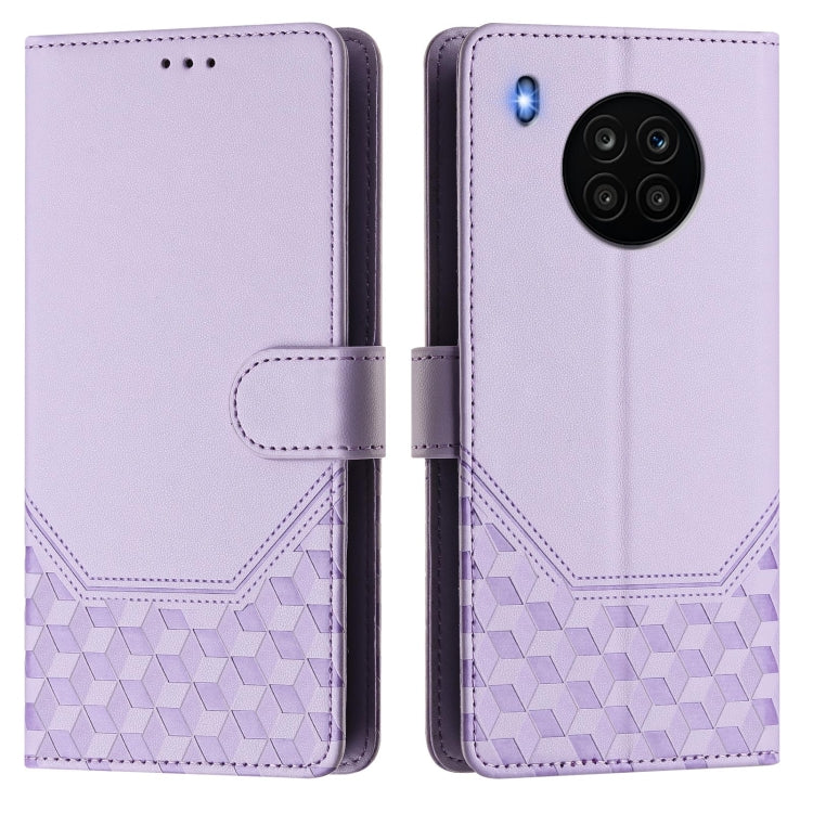 For Huawei nova 8i Honeycomb Embossing RFID Leather Phone Case
