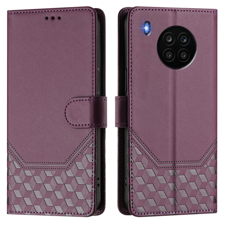 For Huawei nova 8i Honeycomb Embossing RFID Leather Phone Case