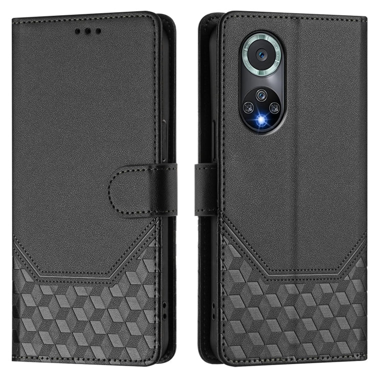 For Huawei nova 9 Pro / Honor 50 Pro Honeycomb Embossing RFID Leather Phone Case
