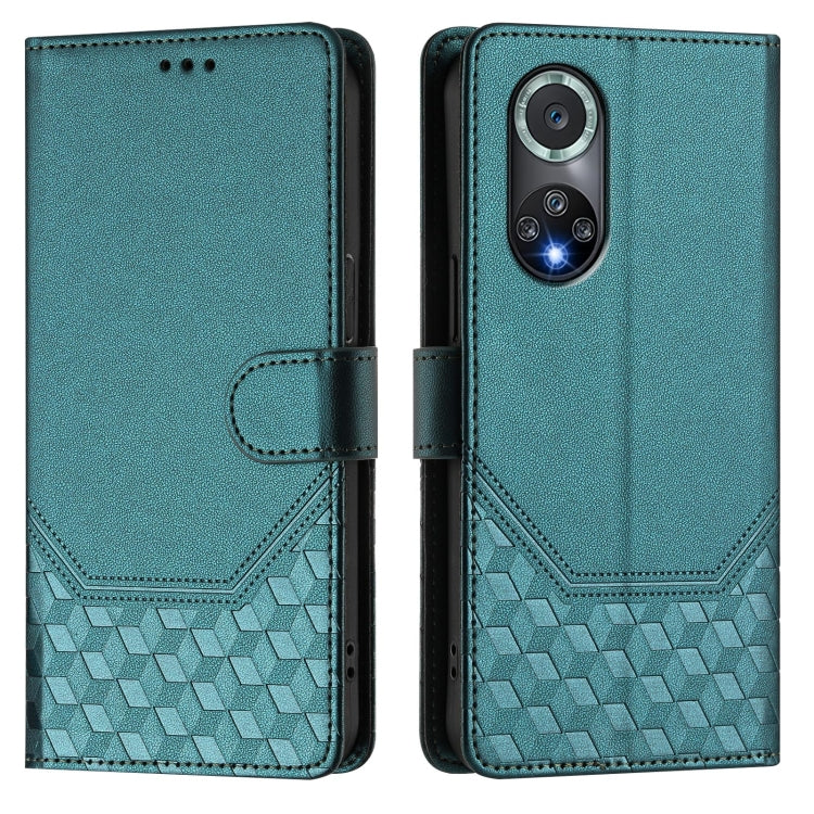 For Huawei nova 9 Pro / Honor 50 Pro Honeycomb Embossing RFID Leather Phone Case
