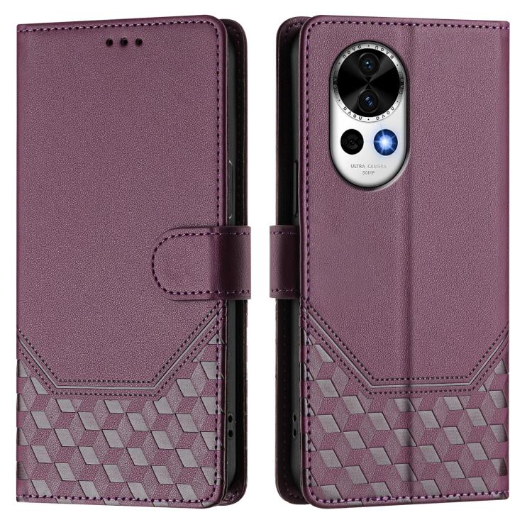 For Huawei nova 13 / nova 12 Honeycomb Embossing RFID Leather Phone Case