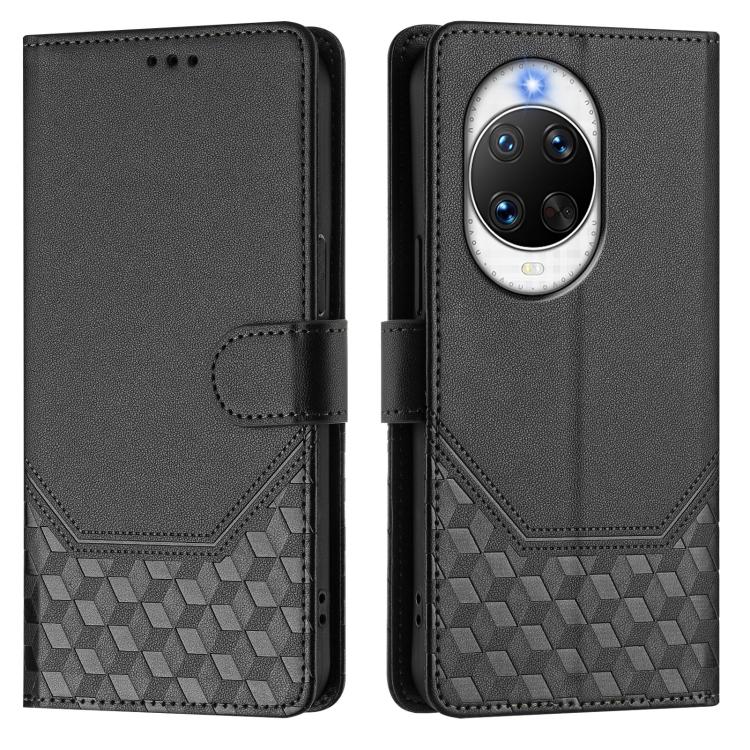 For Huawei nova 14 Ultra 5G Honeycomb Embossing RFID Leather Phone Case