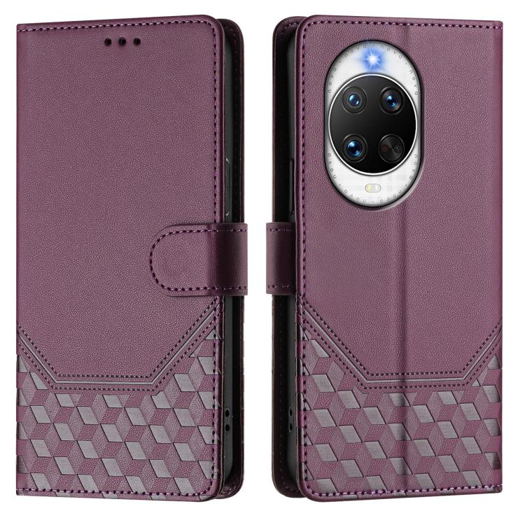 For Huawei nova 14 Ultra 5G Honeycomb Embossing RFID Leather Phone Case