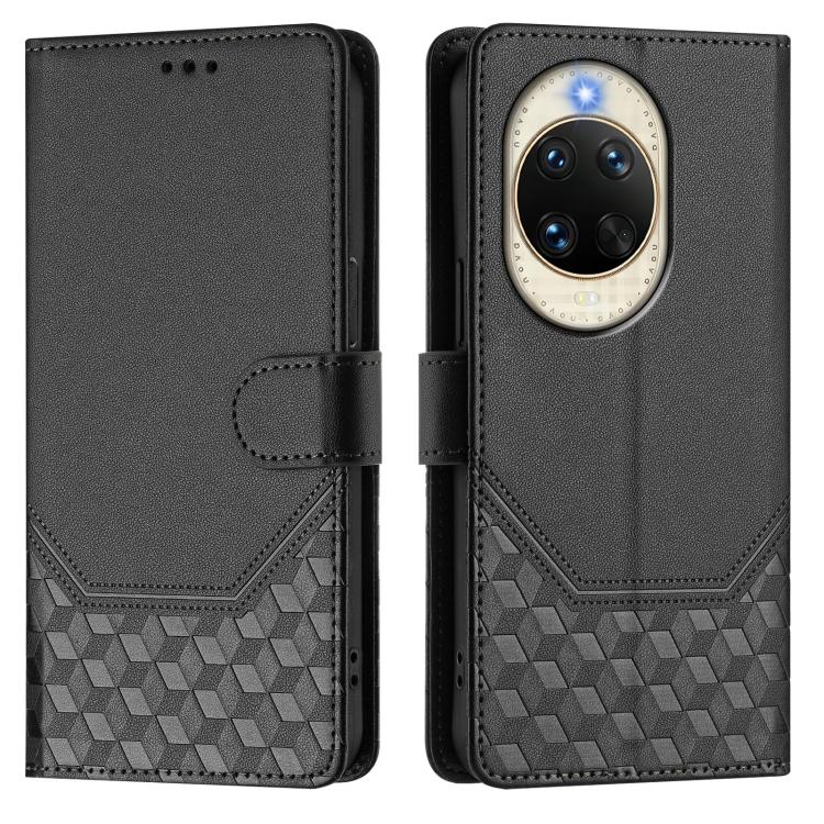 For Huawei nova 14 5G Honeycomb Embossing RFID Leather Phone Case