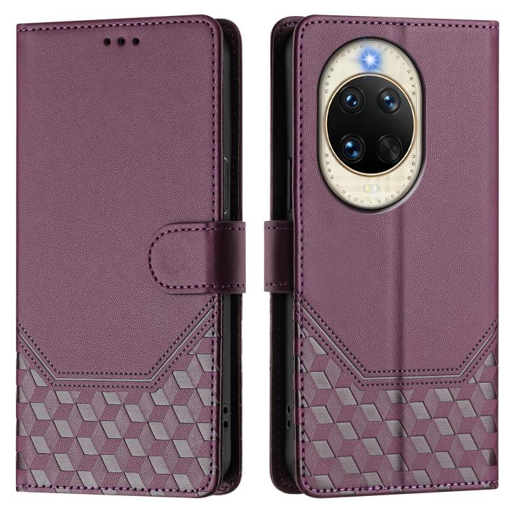 For Huawei nova 14 5G Honeycomb Embossing RFID Leather Phone Case