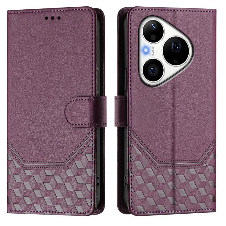 For Huawei Pura 90 Pro Honeycomb Embossing RFID Leather Phone Case