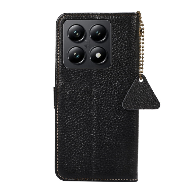 For Xiaomi 14T Genuine Leather Litchi Texture RFID Leather Phone Case