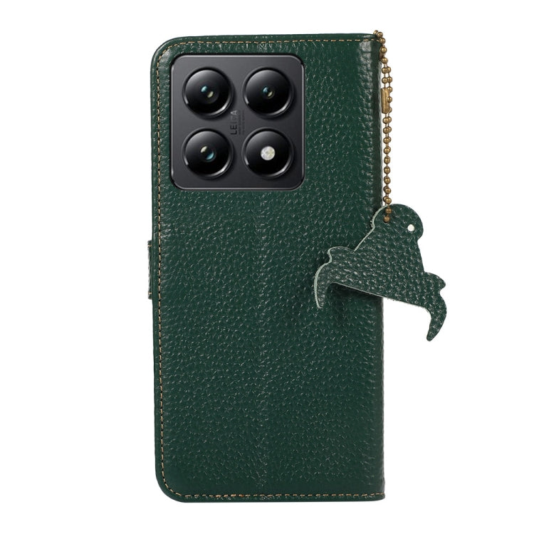 For Xiaomi 14T Pro Genuine Leather Litchi Texture RFID Leather Phone Case