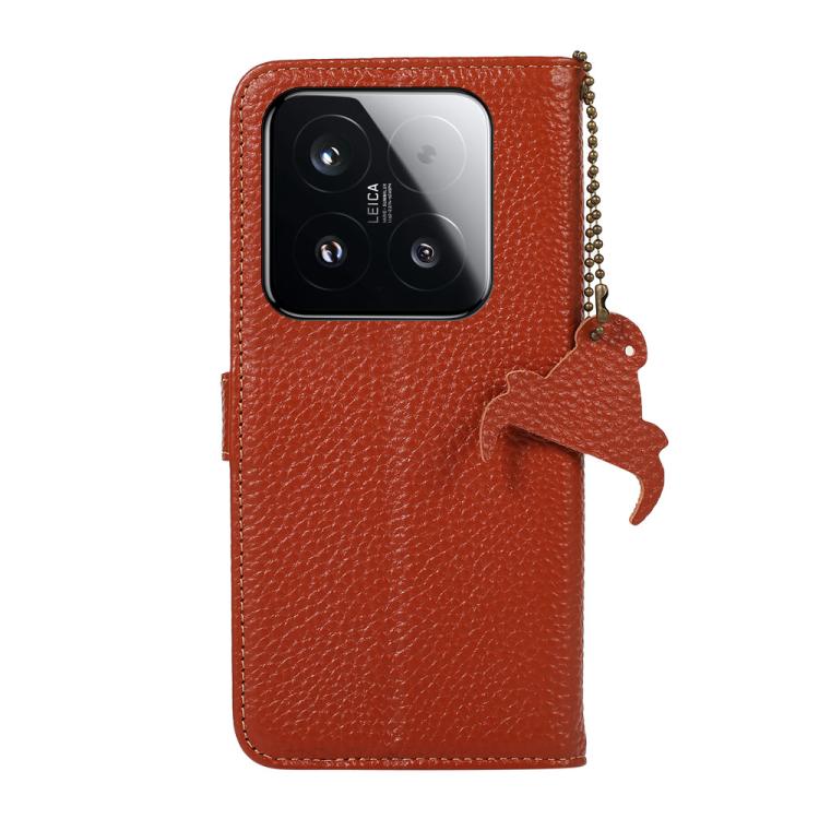 For Xiaomi 15T 5G Genuine Leather Litchi Texture RFID Leather Phone Case