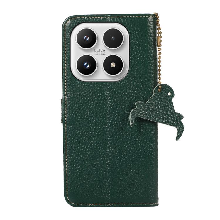 For Xiaomi 17 Genuine Leather Litchi Texture RFID Leather Phone Case