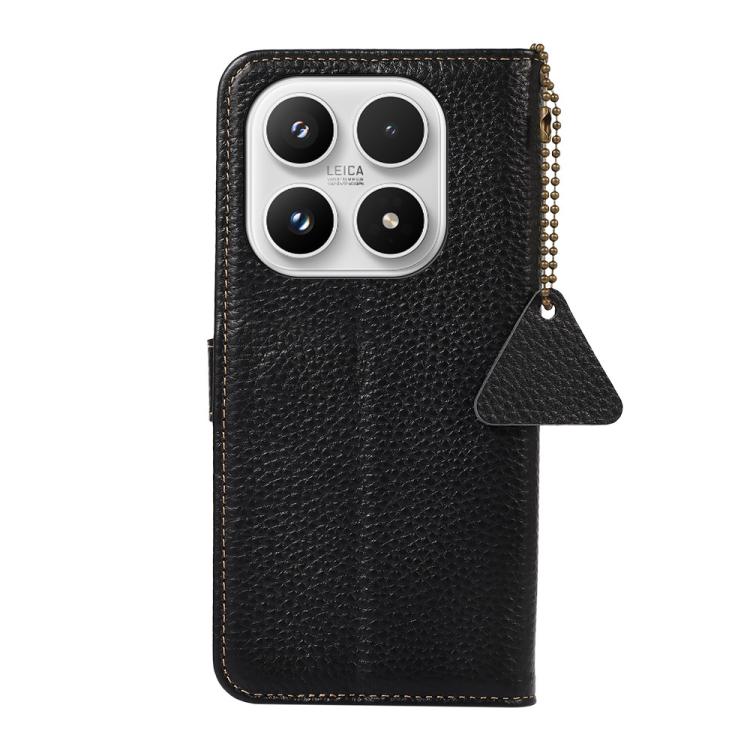 For Xiaomi 17 Genuine Leather Litchi Texture RFID Leather Phone Case