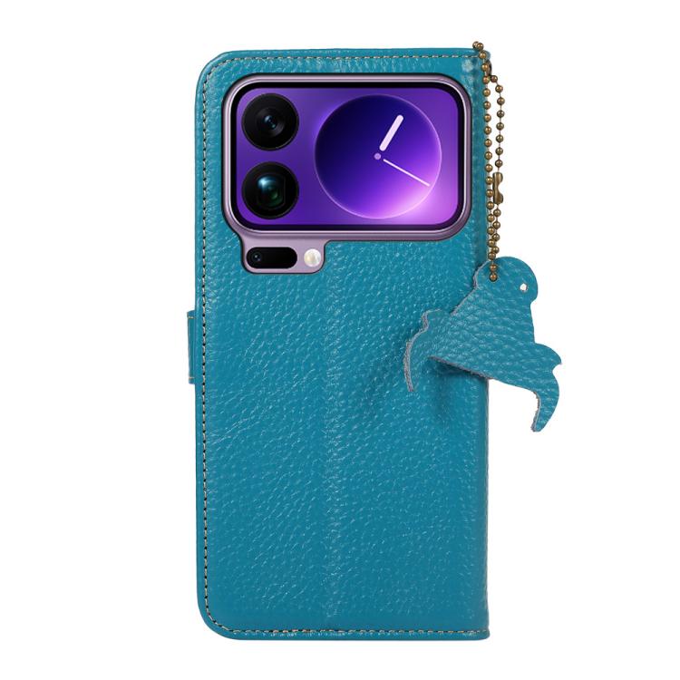 For Xiaomi 17 Pro Genuine Leather Litchi Texture RFID Leather Phone Case