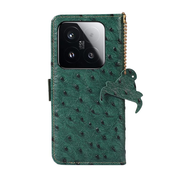 For Xiaomi 15T 5G Ostrich Pattern Genuine Leather RFID Phone Case