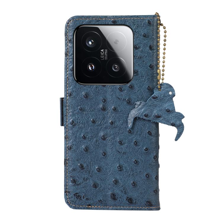 For Xiaomi 15T 5G Ostrich Pattern Genuine Leather RFID Phone Case