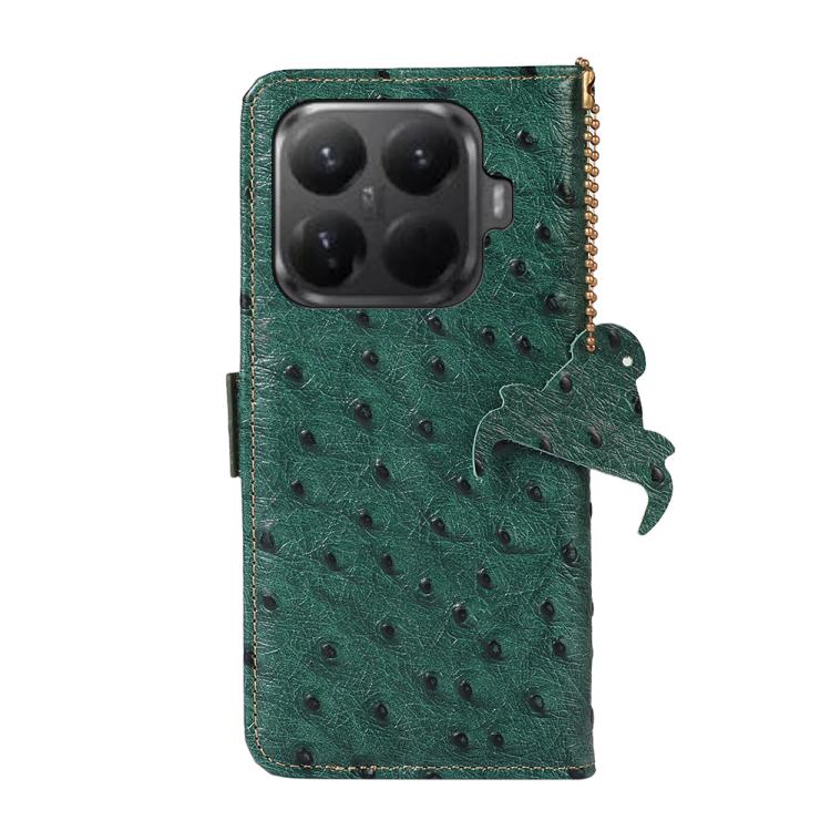 For Xiaomi 15T Pro 5G Ostrich Pattern Genuine Leather RFID Phone Case