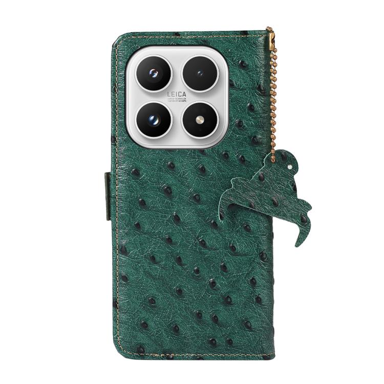 For Xiaomi 17 Ostrich Pattern Genuine Leather RFID Phone Case