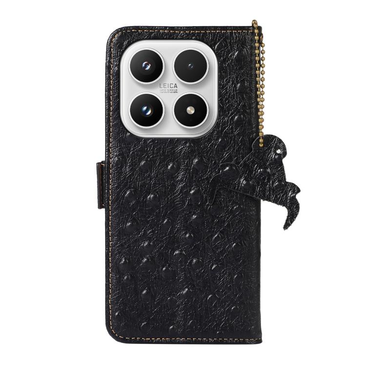 For Xiaomi 17 Ostrich Pattern Genuine Leather RFID Phone Case