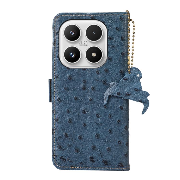 For Xiaomi 17 Ostrich Pattern Genuine Leather RFID Phone Case
