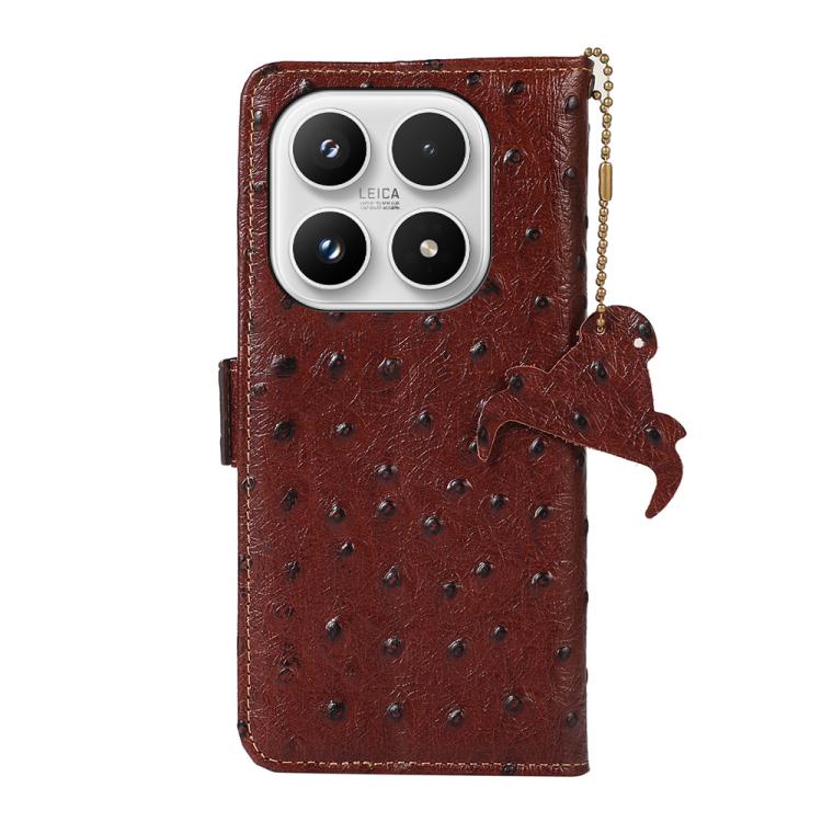 For Xiaomi 17 Ostrich Pattern Genuine Leather RFID Phone Case