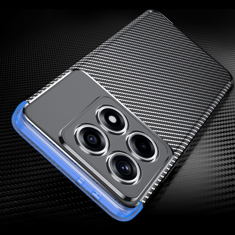 For Xiaomi 14T Pro Carbon Fiber Texture Shockproof TPU Phone Case - Black