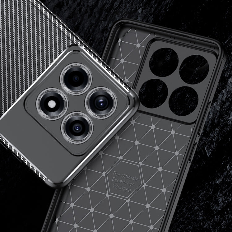 For Xiaomi 14T Carbon Fiber Texture Shockproof TPU Phone Case - Black