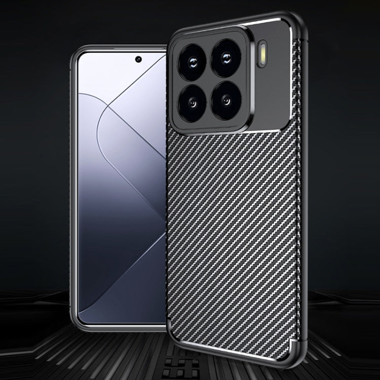 For Xiaomi 15 Carbon Fiber Texture Shockproof TPU Phone Case - Black