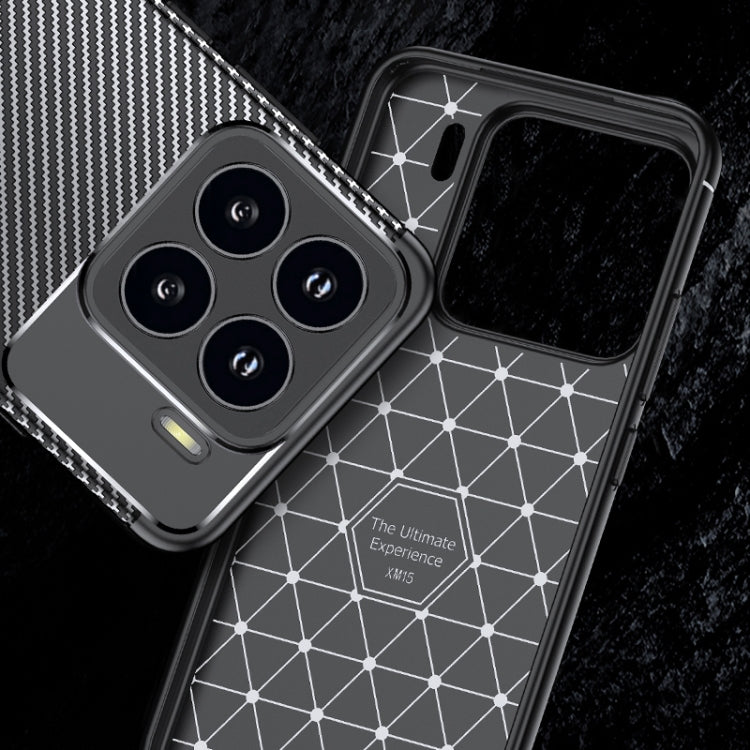 For Xiaomi 15 Carbon Fiber Texture Shockproof TPU Phone Case - Black
