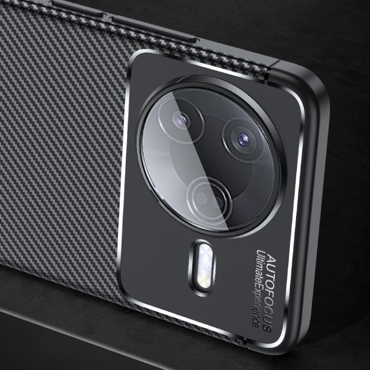 For Xiaomi Poco F7 Pro Carbon Fiber Texture Shockproof TPU Phone Case - Black