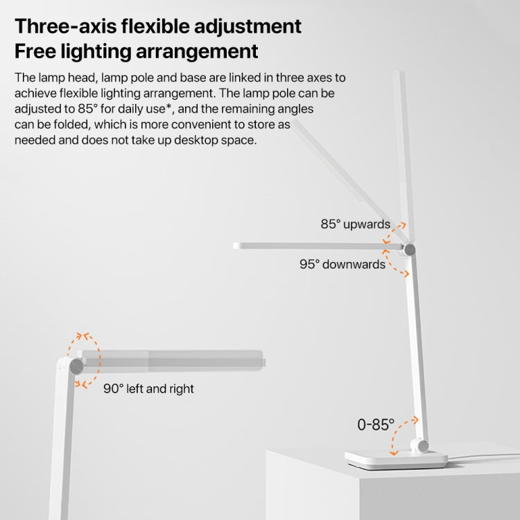 Original Xiaomi Mijia LED Desk Lamp 2 Lite Anti Blue-ray Three Levels Brightness, US Plug - White
