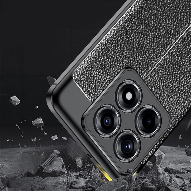 For Xiaomi 14T Pro Litchi Texture Shockproof TPU Phone Case - Black