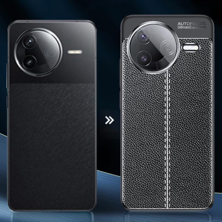 For Xiaomi Poco F7 Pro Litchi Texture Shockproof TPU Phone Case - Black