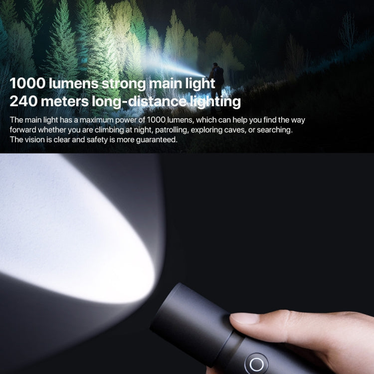 Original Xiaomi Mijia Multifunctional Flashlight 1000LM Strong Light IP54 - Black