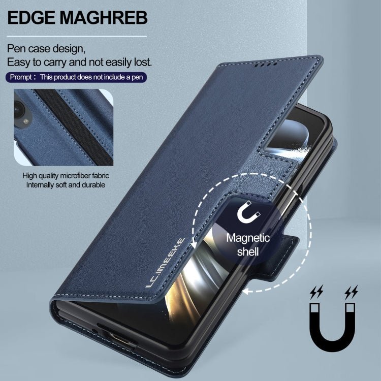 For Samsung Galaxy Z Fold4 LC.IMEEKE L1 Series Frosted Fine Texture PU Phone Case with Pen Slot, Pen Not Included