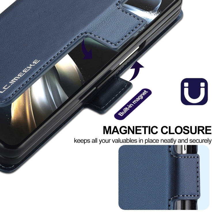 For Samsung Galaxy Z Fold4 LC.IMEEKE L1 Series Frosted Fine Texture PU Phone Case with Pen Slot, Pen Not Included