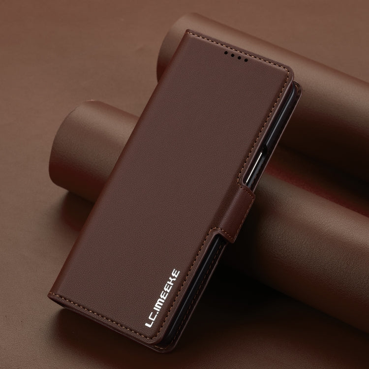 For Samsung Galaxy Z Fold5 LC.IMEEKE L1 Series Frosted Fine Texture PU Phone Case with Pen Slot, Pen Not Included