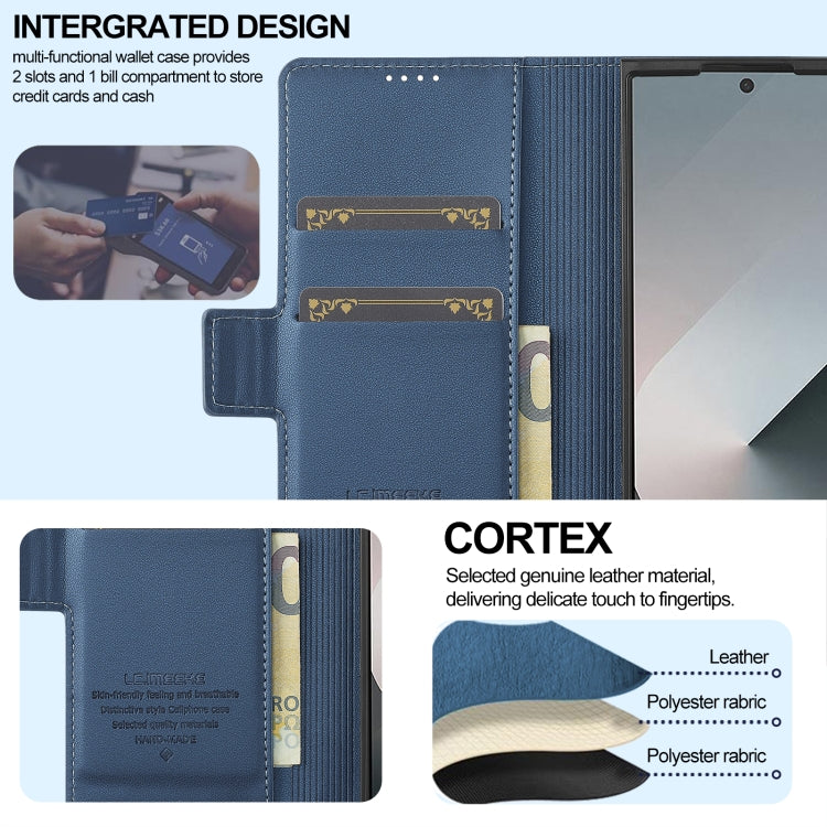 For Samsung Galaxy Z Fold5 LC.IMEEKE L1 Series Frosted Fine Texture PU Phone Case with Pen Slot, Pen Not Included