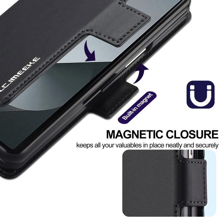 For Samsung Galaxy Z Fold6 LC.IMEEKE L1 Series Frosted Fine Texture PU Phone Case with Pen Slot, Pen Not Included