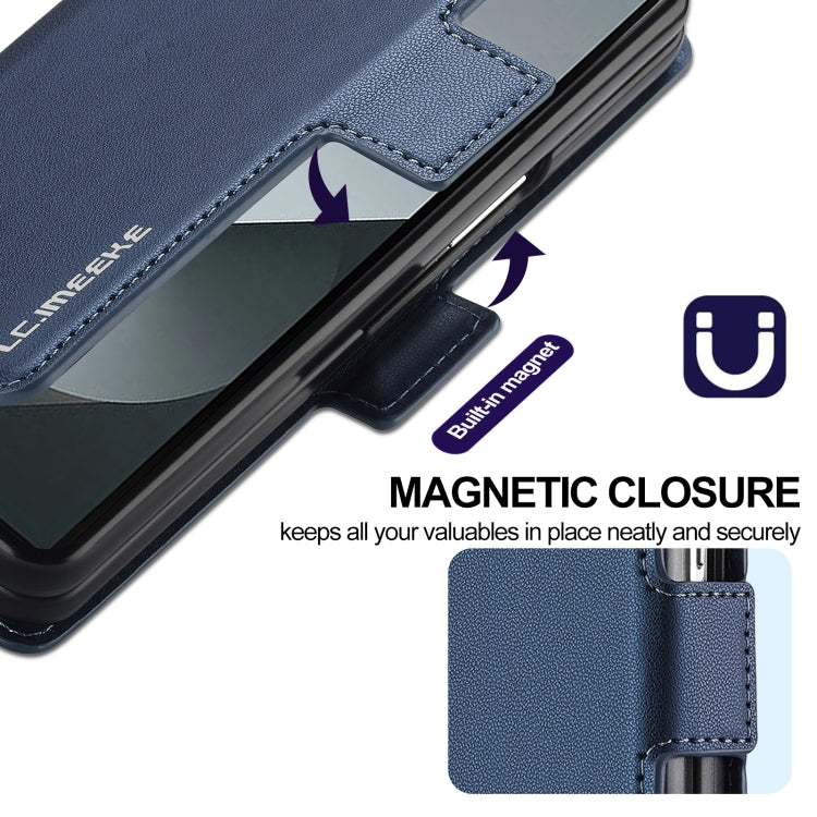 For Samsung Galaxy Z Fold6 LC.IMEEKE L1 Series Frosted Fine Texture PU Phone Case with Pen Slot, Pen Not Included