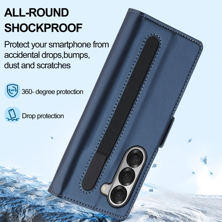 For Samsung Galaxy Z Fold6 LC.IMEEKE L1 Series Frosted Fine Texture PU Phone Case with Pen Slot, Pen Not Included