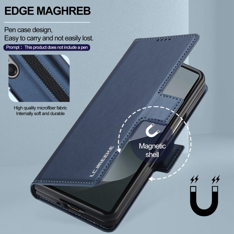For Samsung Galaxy Z Fold6 LC.IMEEKE L1 Series Frosted Fine Texture PU Phone Case with Pen Slot, Pen Not Included