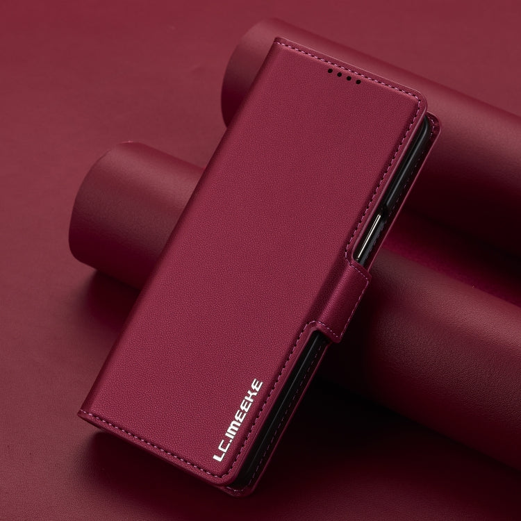 For Samsung Galaxy Z Fold6 LC.IMEEKE L1 Series Frosted Fine Texture PU Phone Case with Pen Slot, Pen Not Included