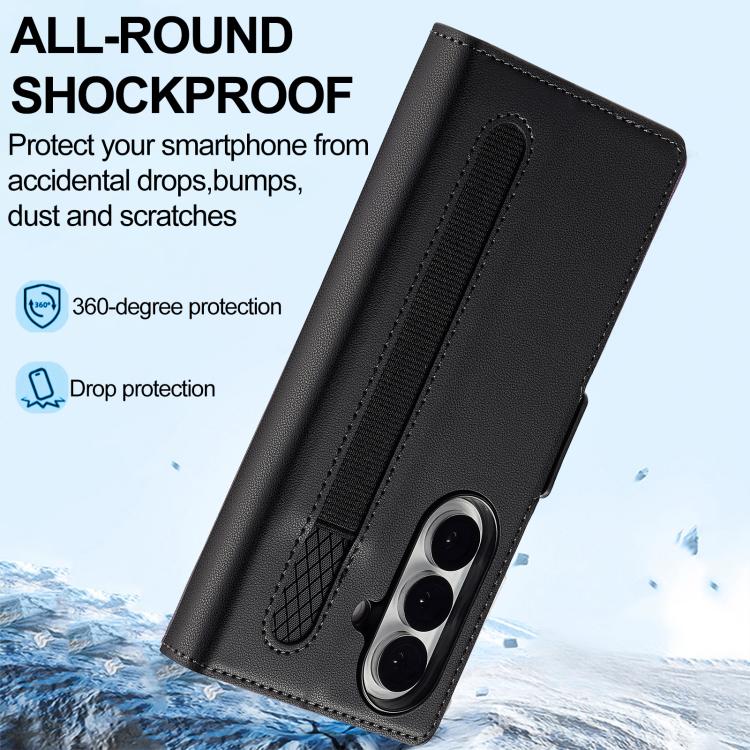 For Samsung Galaxy Z Fold7 5G LC.IMEEKE L1 Series Frosted Fine Texture PU Phone Case with Pen Slot, Pen Not Included