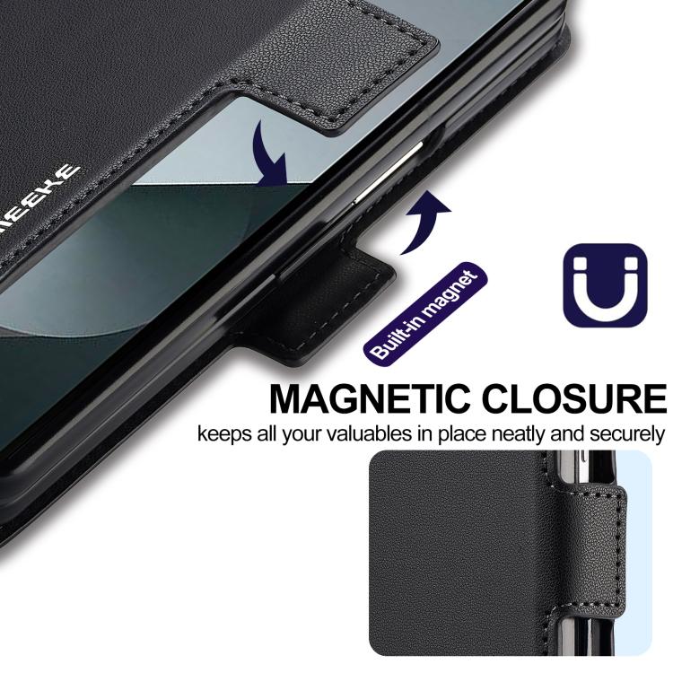 For Samsung Galaxy Z Fold7 5G LC.IMEEKE L1 Series Frosted Fine Texture PU Phone Case with Pen Slot, Pen Not Included