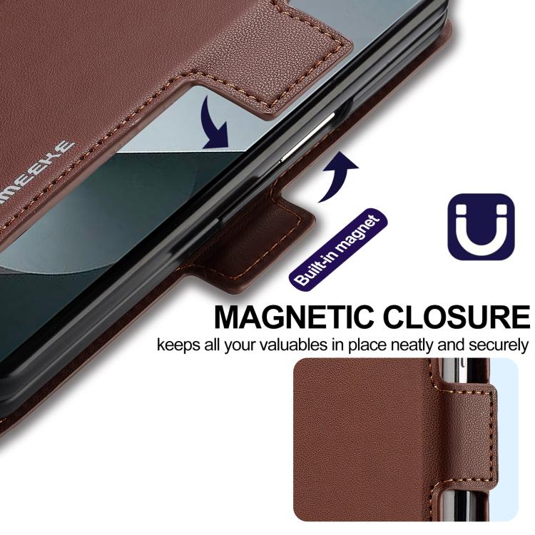 For Samsung Galaxy Z Fold7 5G LC.IMEEKE L1 Series Frosted Fine Texture PU Phone Case with Pen Slot, Pen Not Included