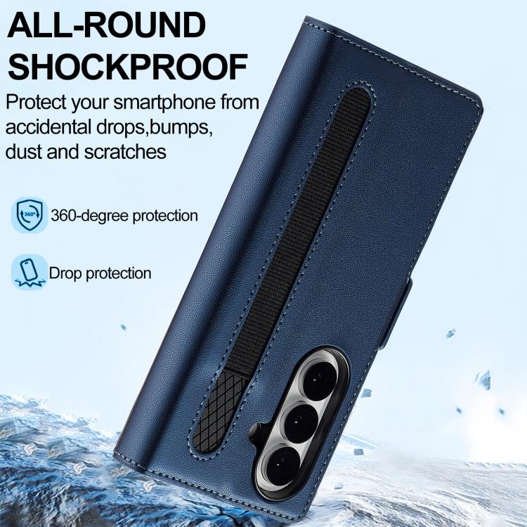 For Samsung Galaxy Z Fold7 5G LC.IMEEKE L1 Series Frosted Fine Texture PU Phone Case with Pen Slot, Pen Not Included