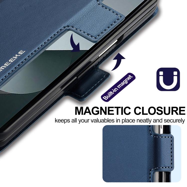 For Samsung Galaxy Z Fold7 5G LC.IMEEKE L1 Series Frosted Fine Texture PU Phone Case with Pen Slot, Pen Not Included