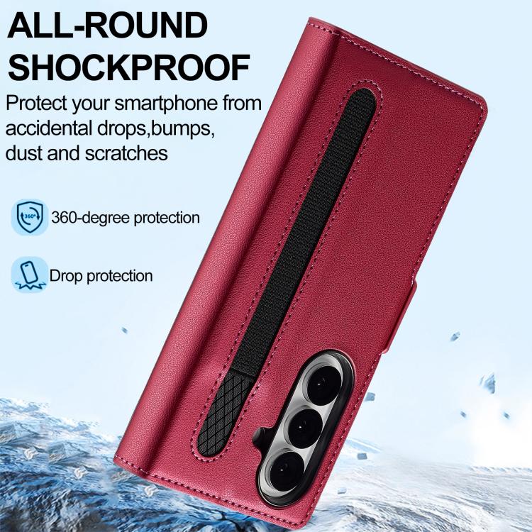 For Samsung Galaxy Z Fold7 5G LC.IMEEKE L1 Series Frosted Fine Texture PU Phone Case with Pen Slot, Pen Not Included
