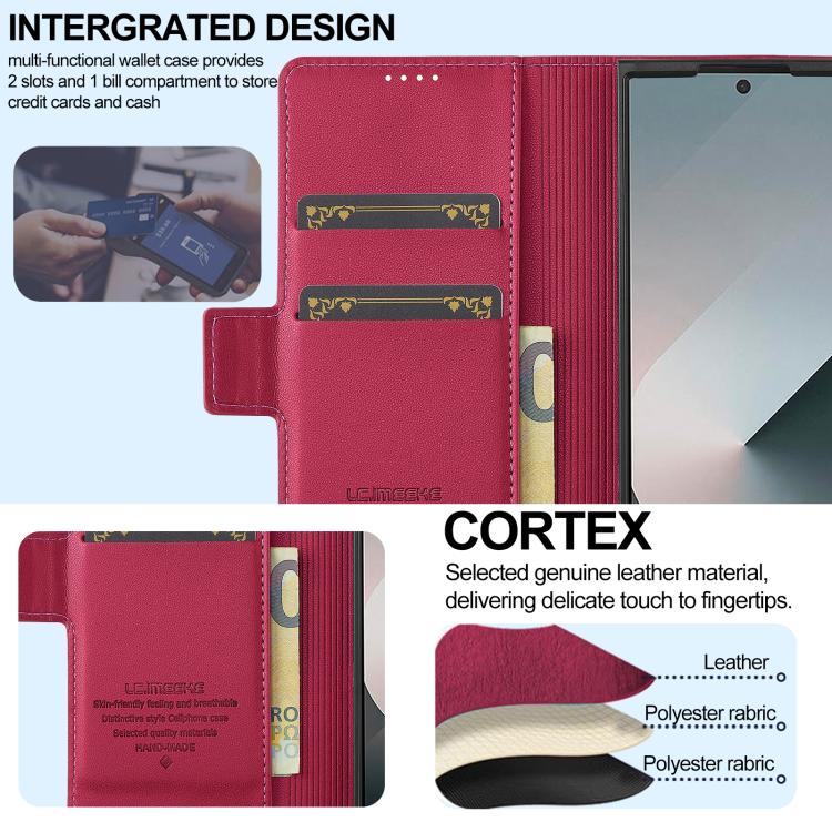 For Samsung Galaxy Z Fold7 5G LC.IMEEKE L1 Series Frosted Fine Texture PU Phone Case with Pen Slot, Pen Not Included