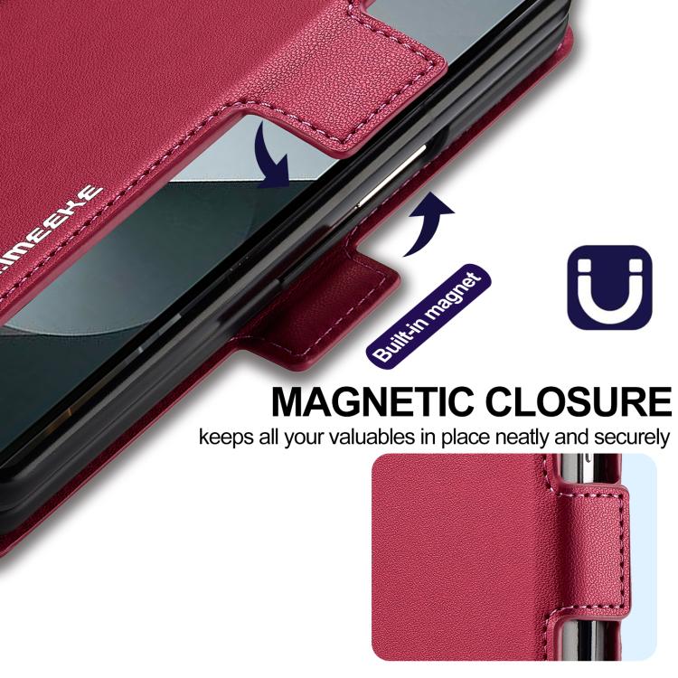 For Samsung Galaxy Z Fold7 5G LC.IMEEKE L1 Series Frosted Fine Texture PU Phone Case with Pen Slot, Pen Not Included
